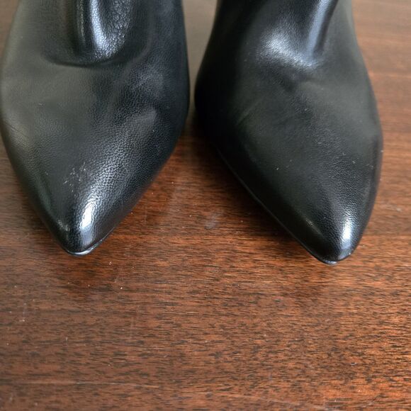 GUESS Size 8 Black Leather & Tweed Fabric Boot Vvidlet 2 - Picture 3 of 11